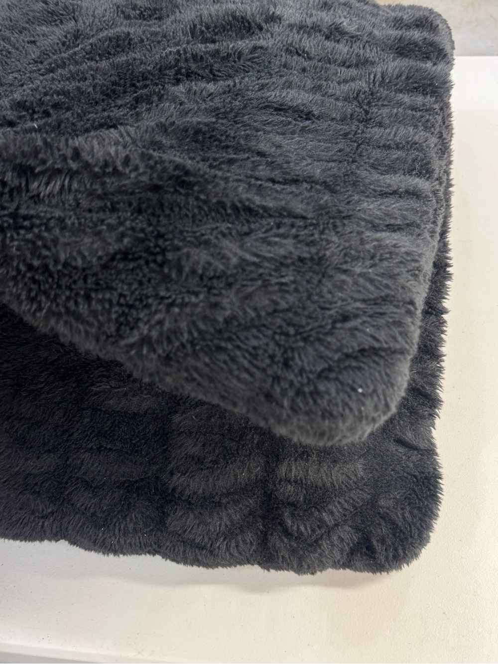 Fluffy Furry Black Faux Fur Throw Decor Pillow 2pc Black 23x23
